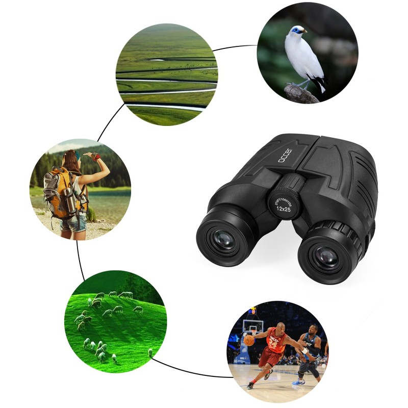 Occer 12x25 Compact Kids Binoculars with Low Light Night Vision,Folding