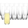 FAWLES Stemless Champagne Flutes Set of 12, Crystal Glass, 8