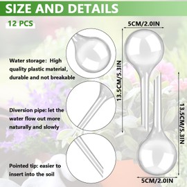 Pack of 12 Large Plants Watering Balls Plants Watering Balls Potted Plants Self-Watering PVC Watering Balls Water Dispenser for Plants (White)