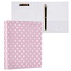 Coikll Polka Dot Pink Hardcover 3-Ring Binder with Clipboard Clear
