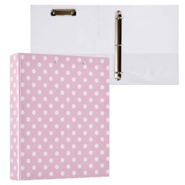 Coikll Polka Dot Pink Hardcover 3-Ring Binder with Clipboard Clear Presentation View Binder Organizer for 3 Hole Punch Letter Size 1.5" Binder Holds 200 Sheets