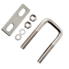 U Bolt, 4 Sets 2" (50mm) Inner Width 304 Stainless Steel M8 Square U-Bolt with Plate Screw Nut Fastener, Suitable for 47/48mm Pipe, Boats, and Other Home and Industrial Applications