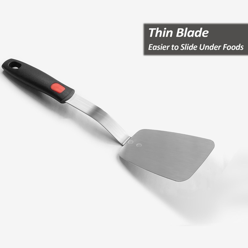 Stainless Steel Flexible Spatula Solid Turner, XiaoZu Thin Metal Spatula