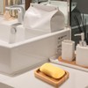 Gurkkst 2 PACK Natural Wooden Bamboo Soap Dish Storage Holder