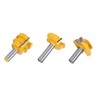 3Pcs Rail and Stile Router Bit Hardened Steel 1/2in Straight