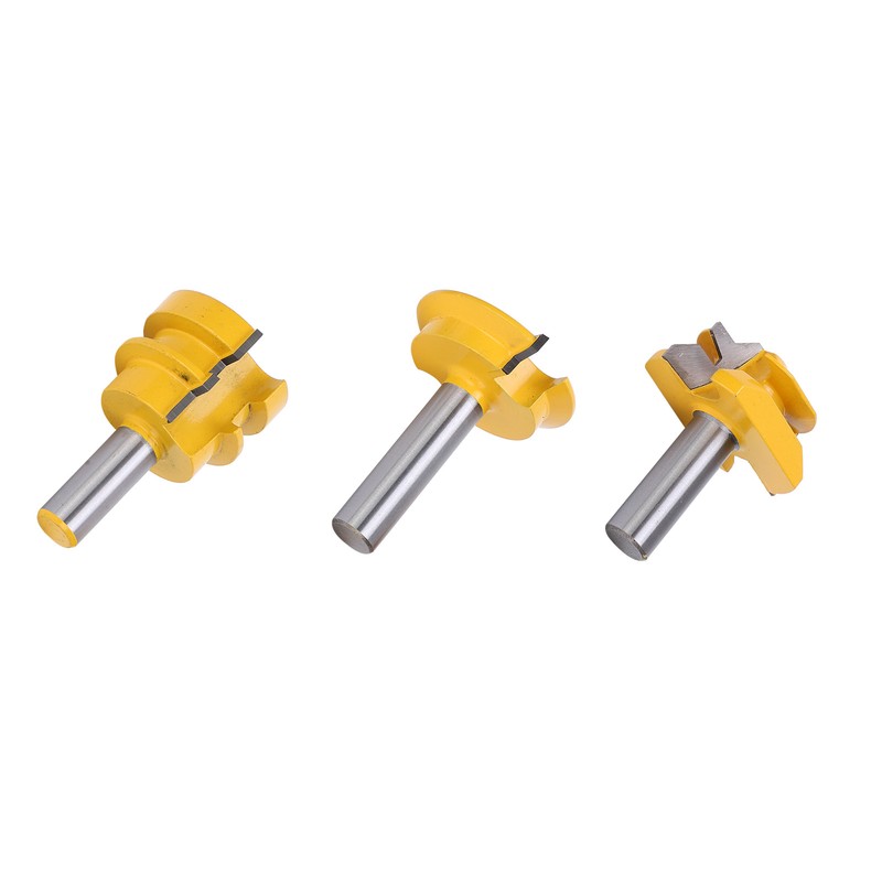 3Pcs Rail and Stile Router Bit Hardened Steel 1/2in Straight