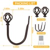 2 Pack Bronze Curtain Holdbacks, USFOOK Decorative Window Drapery Tiebacks