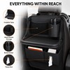 Foldable Leather Car Seat Back Organizer With Table for Rear-Seat