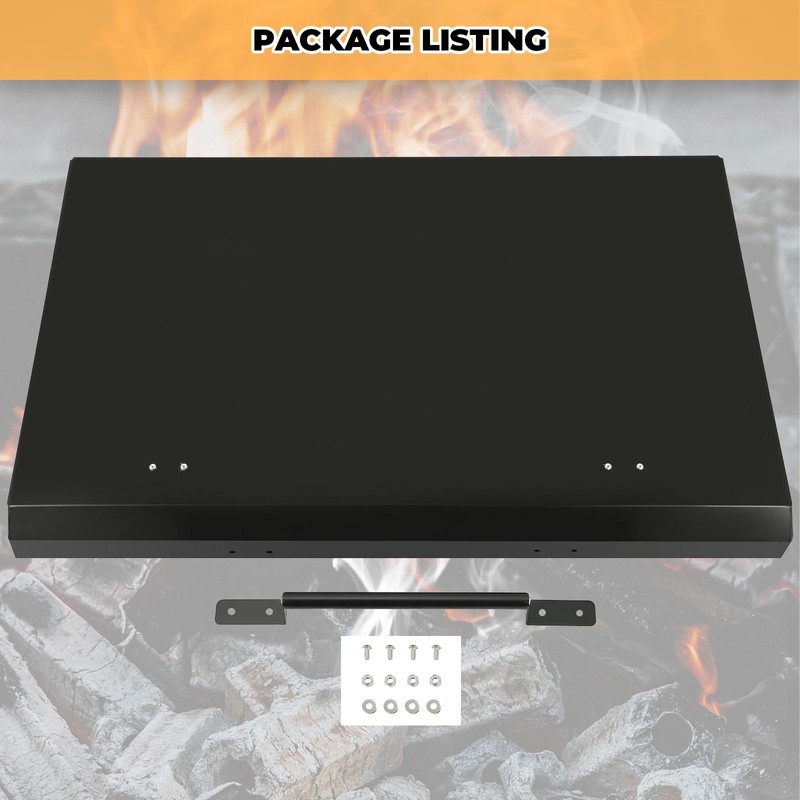 ECOTRIC 36" Griddle Cover Lid Powder Coated Black Aluminum Compatible