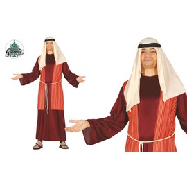 GUIRMA 42417 Living Nativity Shepherd Costume, Brown/Red/Beige, Taglia unica Adulto