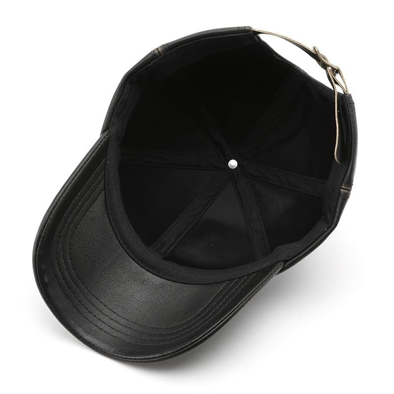 Gorra de béisbol de piel sintético clásico lavada, unisex, color