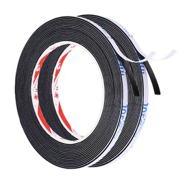 PATIKIL 5m/16.4ft Sealing Foam Tape, 2 Rolls 5mm Wide 1mm Thick Single Sided Weather Stripping Door Seal Strip for Window Door Insulation, Black