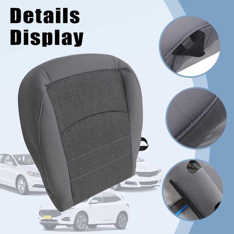 SecosAutoparts Driver Side Bottom Replacement Cloth Seat Cover Diesel Gray
