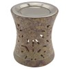 Indian Soapstone Incense Burner - Stainless Steel Strainer & Heat