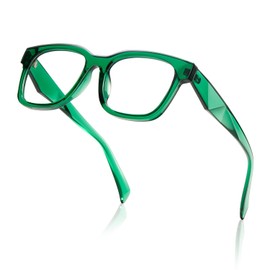 kimorn Blue Light Blocking Glasses,Anti Eyestrain & UV Protection,Square Frame Glasses for Women and Men (Green)