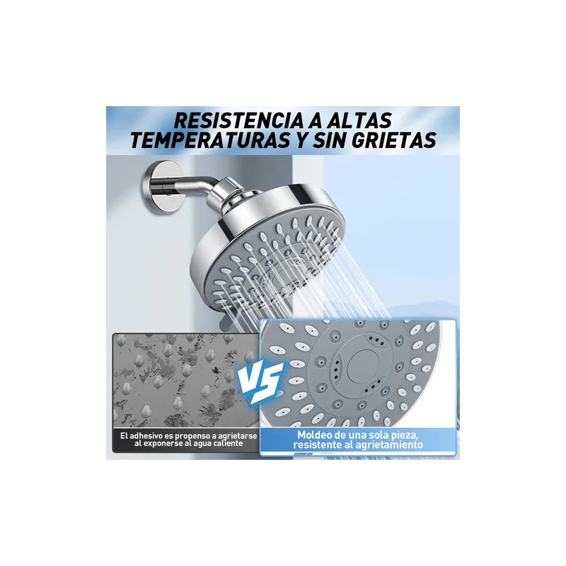 Ducha De Alta Presión De Acero Inoxidable Ajustable 5 Modos
