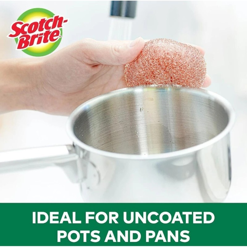 Scrubber Copper Coated Scrubbing Scouring Scour Pads Cleaning Kitchen cookware
