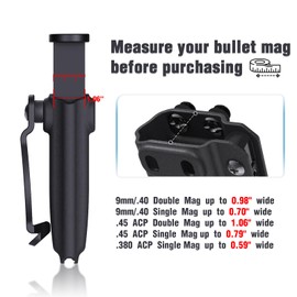 Forcenter Mag Holster Fit .45 ACP Double Stack Mag Carrier IWB/OWB Magazine Holster Kydex Mag Holster | Ambidextrous Concealed Carry Holster with Adjustable Retention