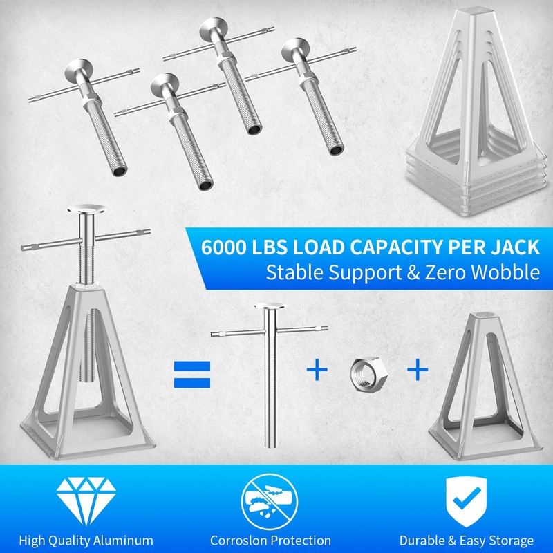 BEBOBLY RV Stack Jacks 4 Pack, Screw Jack Stands for