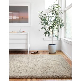 Loloi II Mila Collection Shag Area Rug, 5'0" X 7'6", grey