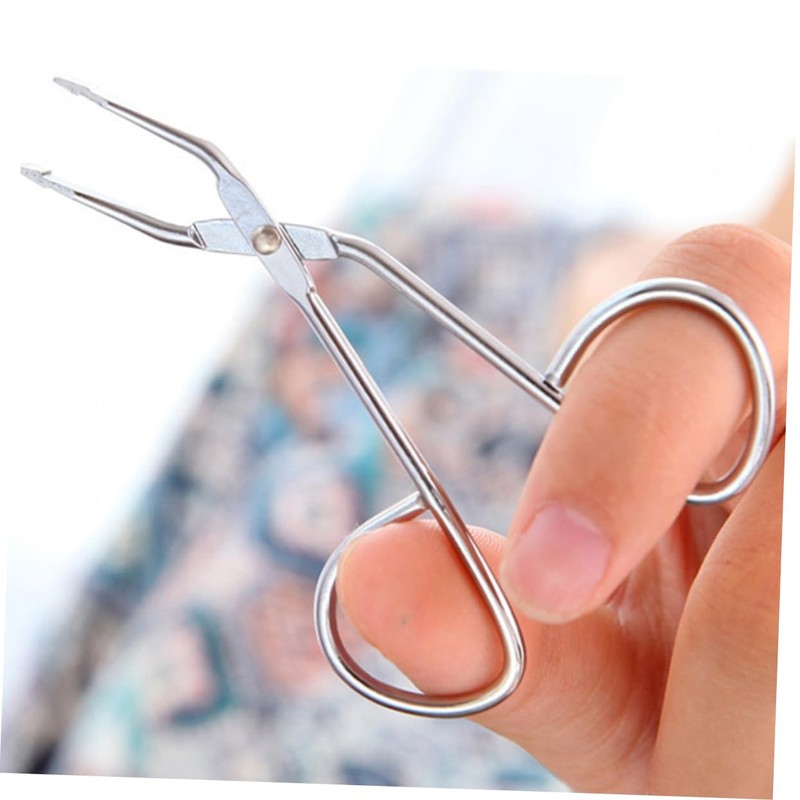 SAFIGLE 2PCS Stainless Steel Eyebrow Tweezers Angled and Scissor Handle