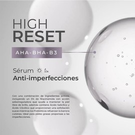 Sérum Anti-imperfecciones High Reset Seborregulador AHA BHA Grasa Anti Acné
