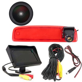 HD IP68 1280 Pixels Brake Light Reversing Camera Roof Camera Parking Aid with Angle Adjustable Night Vision Compatible with Renault Dacia Third Dokker Logan MCV Express Box + 4.3 Inch Monitor