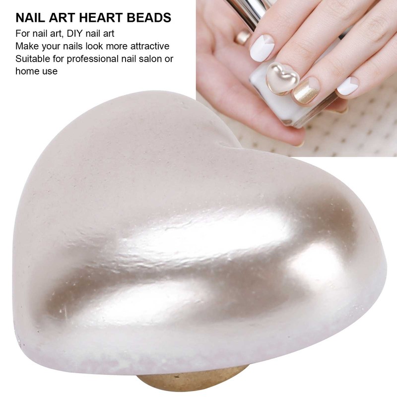 10pcs Heart Beads Imitation Pearls Beads Nail Art Decoration DIY