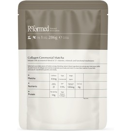 Reformed Collagen Matcha Powder - Marine Collagen & Matcha Powder with Functional Mushrooms - Boosts Skin Elasticity, Supports Focus & Digestion - Enhanced w/ 21 Vitamins/Minerals - 286 g