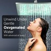 NeierThodore 12" LED Square Rainfall Shower Head Brushed Nickel Top
