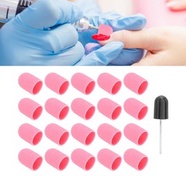 Pack of 20 Sanding Caps, Sanding Sleeves, Nail Art Sanding Caps, Nail Cutter, Nail Drill, Sanding Belts Set, Nail Drill, Polishing Sanding Belts Set (16 x 25 mm) (Pink)