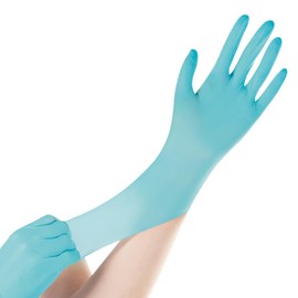 FRANZ MENSCH 1000 Stück Hygostar Neoprenhandschuhe Neo Stretch Pro | puderfrei, Karton, türkis, 7/S, L: 24cm, Einmalhandschuhe, Einweghandschuhe, Neoprenhandschuhe