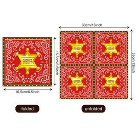 OXYLIPO 120Pcs Western Cowboy Paper Napkins Western Cowboy Star Disposable Lunch Dinner Paper Napkin Set for Birthday Baby Shower Dinner Picnic Party Tableware Decor Supplies,6.5 * 6.5 Inch