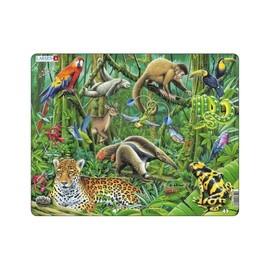 Larsen FH10 The Lush South American Rainforest Jigsaw Puzzle für Kinder - 70 Teile | Lern- und Spaßpuzzle für Kinder ab 6 Jahren Rahmenpuzzles | Hergestellt in Norwegen