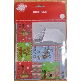 Unbranded Jumbo Bike Gift Bag Wrap Christmas Holiday Elves Reindeer Xmas Presents 60x72