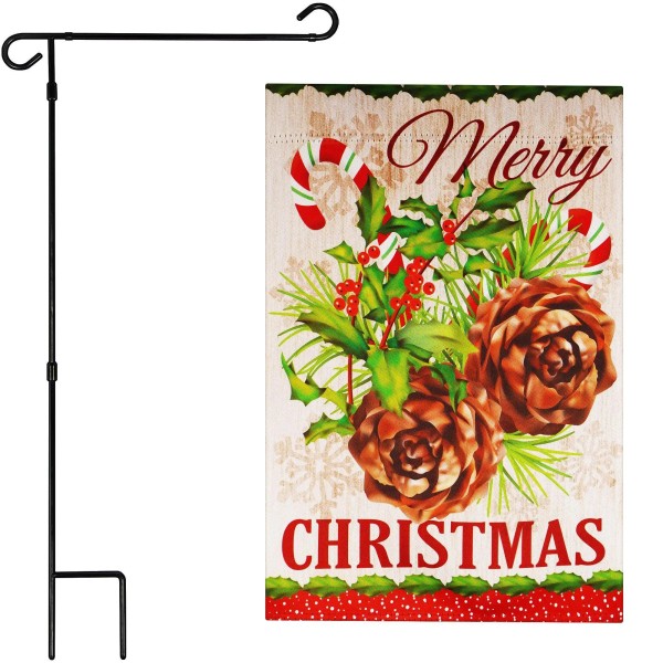 UD_G128 Combo Pack: Garden Flag Stand Black 36 in x