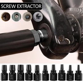 10Counts  Screw Extractor Kit Alloy Steel Damaged Screw Remover Set Metal Easy Out Drill Bits Broken Bolt Stud Remover Multi-Spline Screw Extractor Set for Bolt Stud Pipe