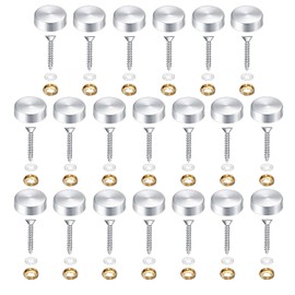 Hicello 20Pcs Decorative Mirror Screws, Stainless Steel Screw Cap/Cover 20mm for Fasteners, Sign/Advertising Hardware, Nails, Construction, Tea Tables, Wardrobes Glass Furniture