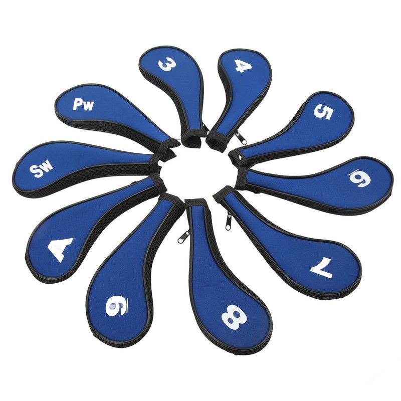 10pcs Golf Iron Head Cover with Number Printing Neoprene Zippered