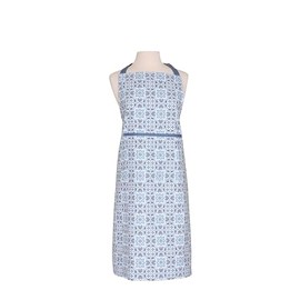 Dexam RHS - Kitchen Apron for Women, Cooking & Baking, Organic Cotton, Adjustable Straps and Pocket, Gertrude Jekyll, Blue