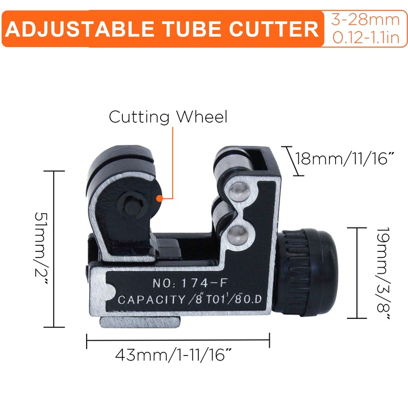 YoiYee Compact Adjustable Tube Cutter, 3-28mm – Precision Mini Pipe