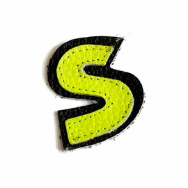 Lettere Numeri e caratteri in Pelle mini h.35mm per tuta da cucire o incollare a tute moto Giallo Fluo
