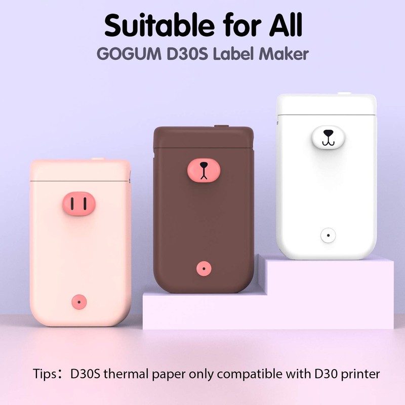 GOGUM D30S Label Maker Paper, 14x40mm/160Pcs Pattern Label, Laminated, Waterproof,