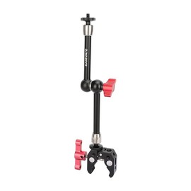 CAMVATE 9.8 inch Adjustable Articulating Magic Arm + Versatile Super Crab Clamp (Red Lock Knobs)-3055