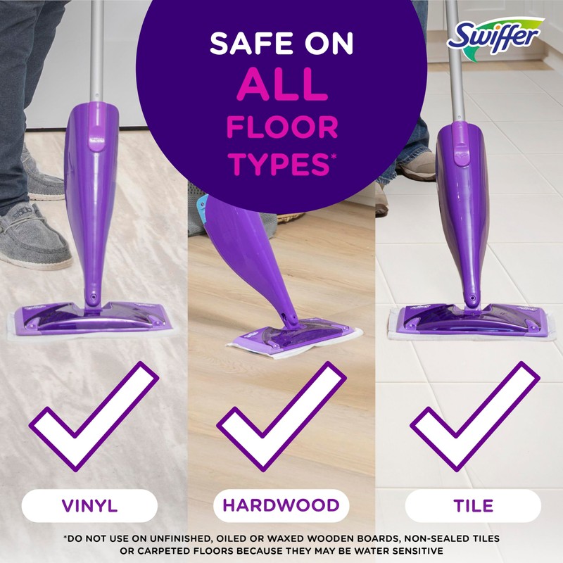 Swiffer WetJet Hardwood Floor Cleaner Spray Mop Pad Refill, Bathroom