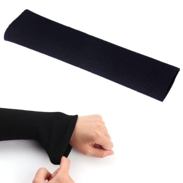 Niuhong 40 cm Sleeve Cuffs Black Elastic Cuffs Clothing Elastic Knitted Sleeves Sewing Sleeves Replacement Down Jacket Repair Down Patch Fabric Pullover Jacket Sewing DIY (Black)