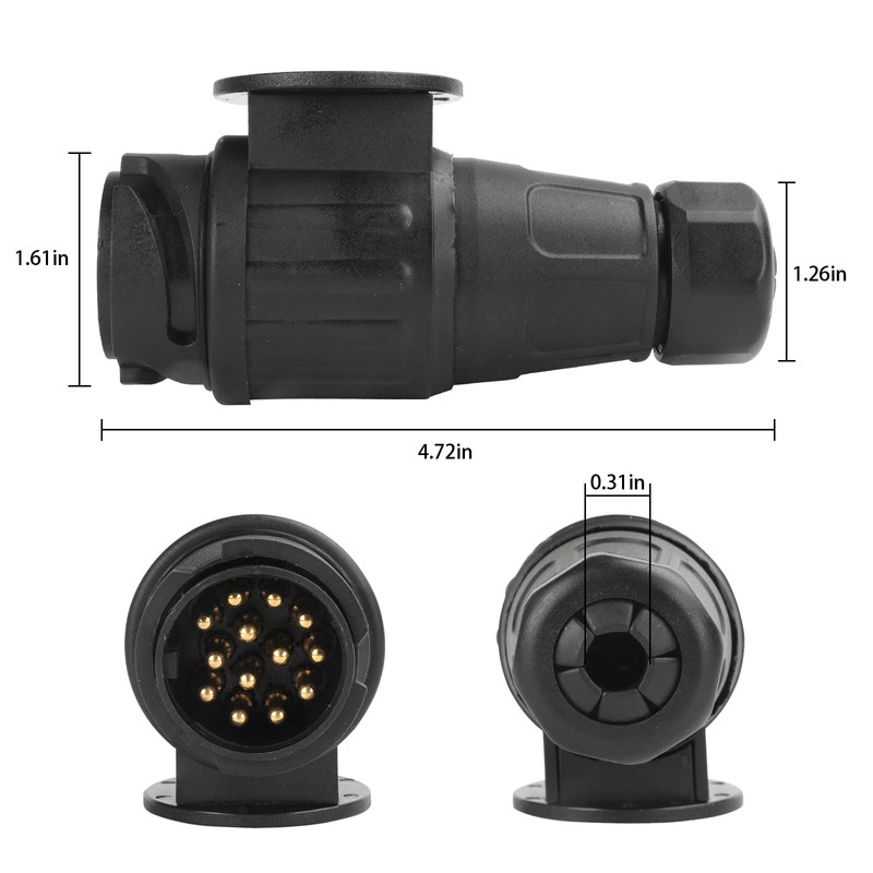 AOHEWEI 13 Pin Trailer Plug 12V 13 Pin Trailer Caravan