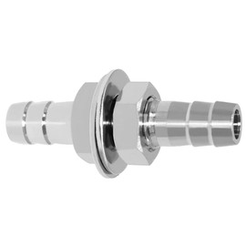 Beduan 3/8" Hose Barb Thru-Bulk Bulkhead Straight Hex Union Stainless Steel Fitting