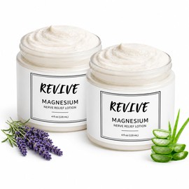 Revive Nerve Cream with Magnesium - Neuropathy Soothing Lotion with Menthol, Arnica & Aloe, Non-Greasy Fast Absorbing, for Hands & Feet, Back & Neck (2)