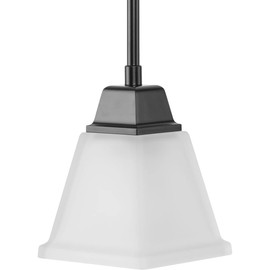 Clifton Heights Collection 7-1/4 in. 1-Light Matte Black Pendant Light Etched Glass New Traditional